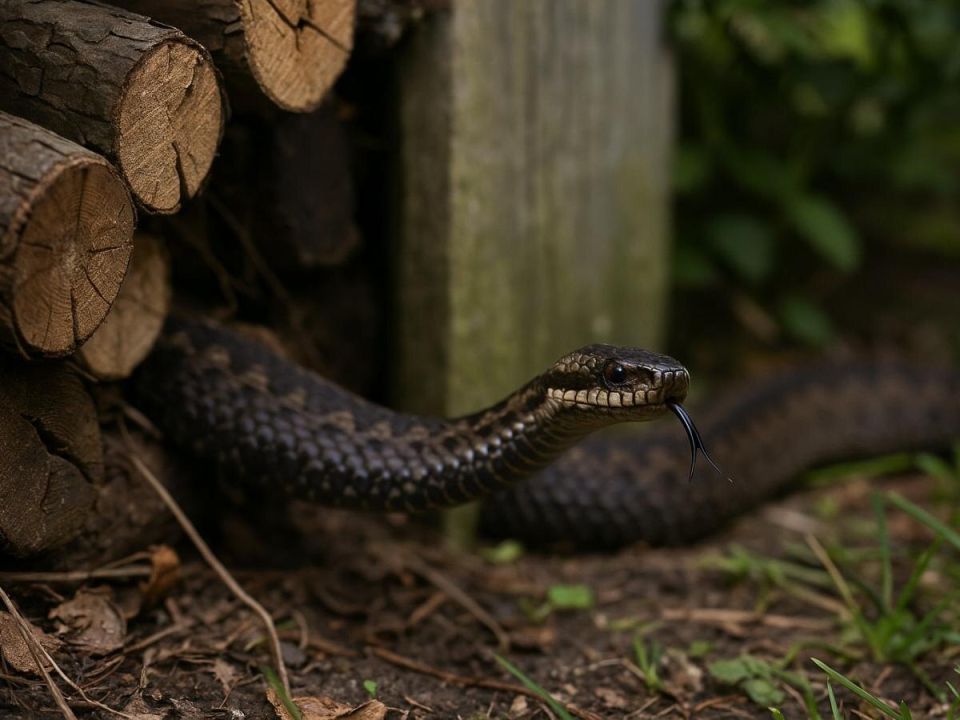 Как компостная куча становится змеиной стоянкой