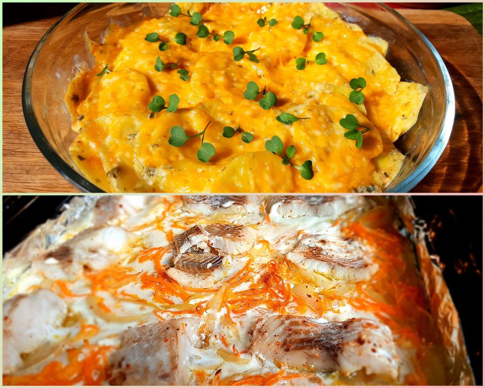 Запеченная рыба с овощами и карто?елем: быстро, просто и вкусно