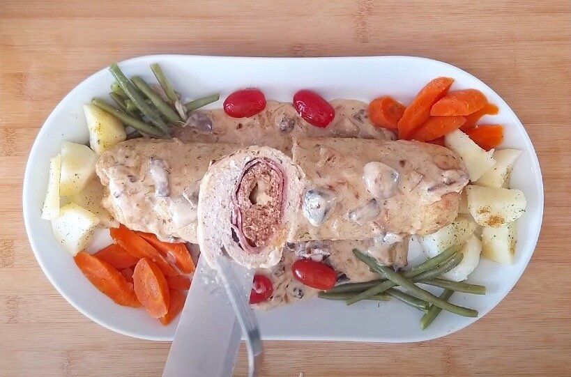 Нежные рулеты из индейки и лосося: праздничная изысканность на вашем столе