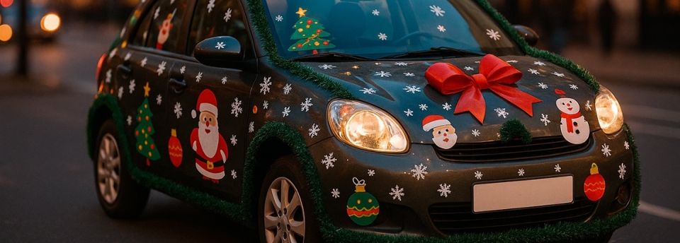 Как украсить свой автомобиль к праздникам, чтобы избежать штрафов