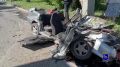 В Тольятти автокран на базе Камаз упал на ВАЗ-2114 после столкновения