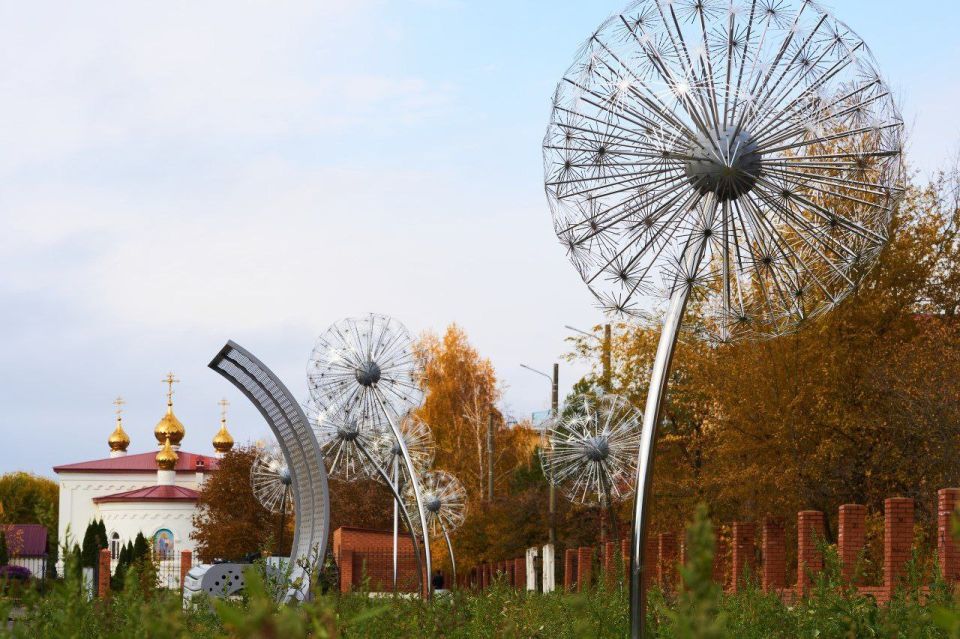 Какая радость для глаз. "Одуванчики выращены" руками строителей в г. Сызрань по ул. Декабристов в районе стадиона "Волжанин"