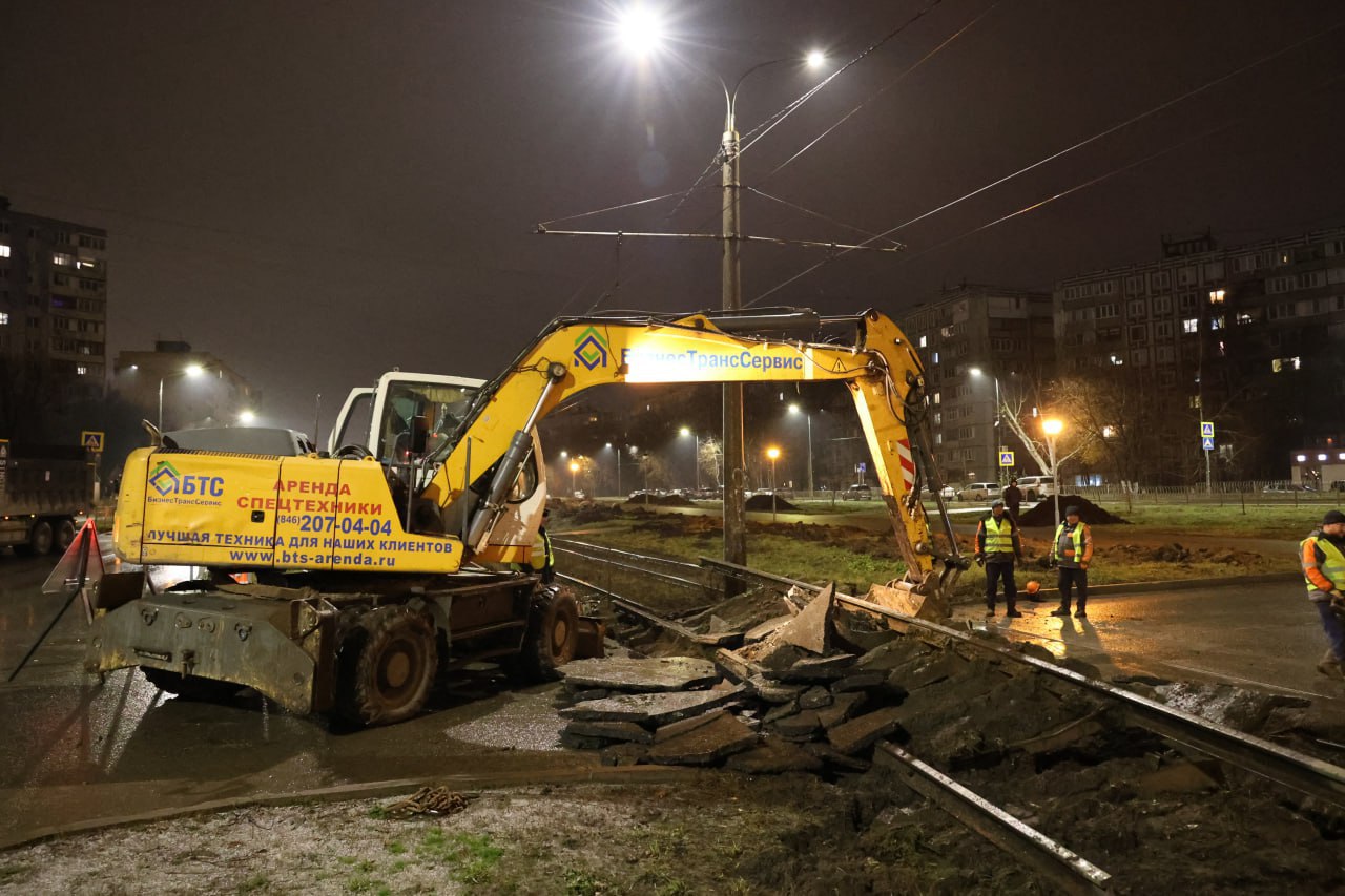 Ремонт трамвайных путей на перекрестках стартовал в Самаре