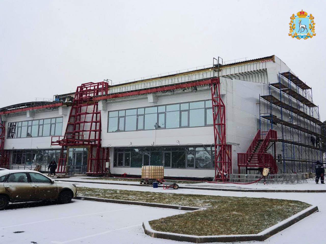 Строительство ФОКа в поселке Прибрежном на территории Самары выполнено на 75%