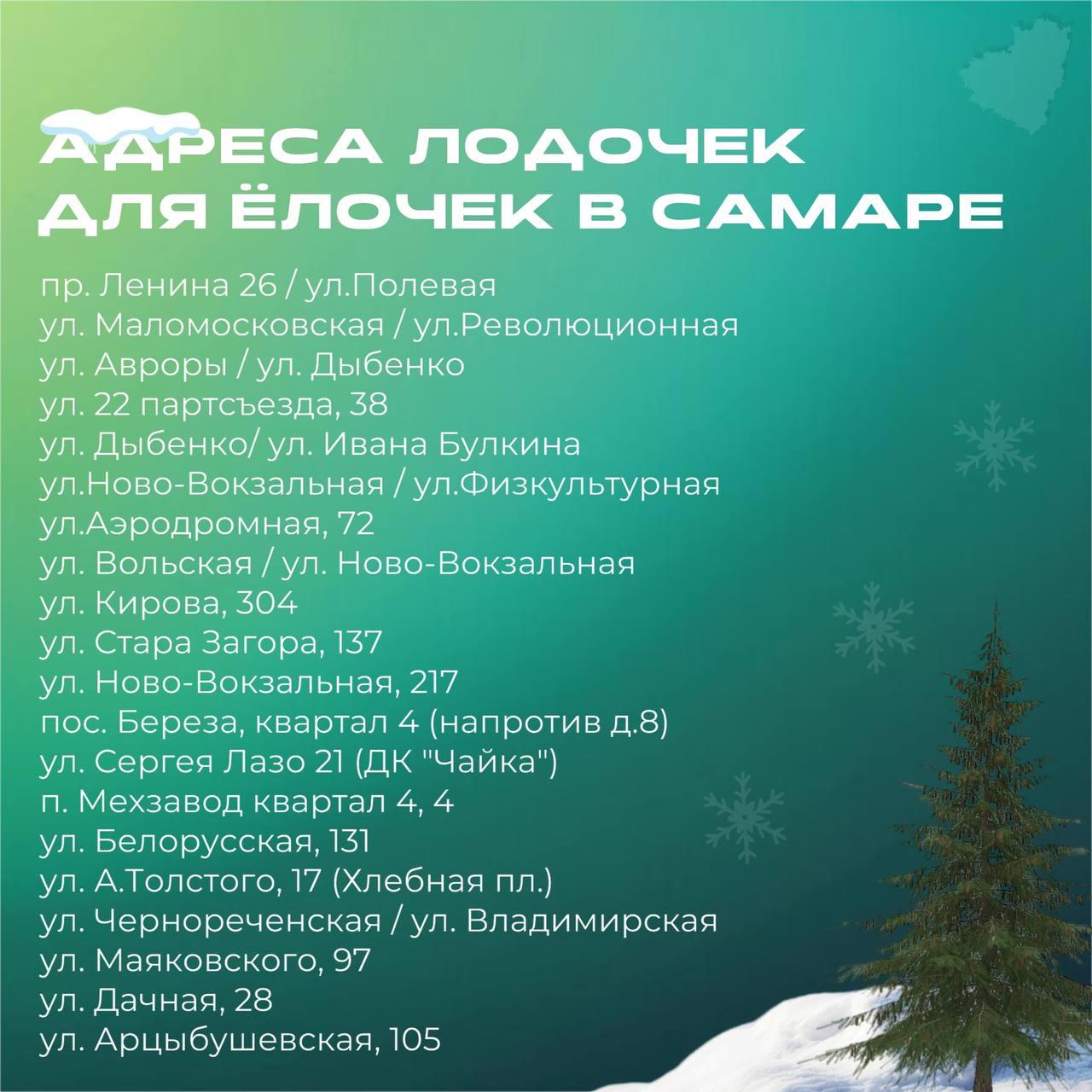 Появились адреса, где в Самаре можно будет сдать новогоднюю елку на переработку
