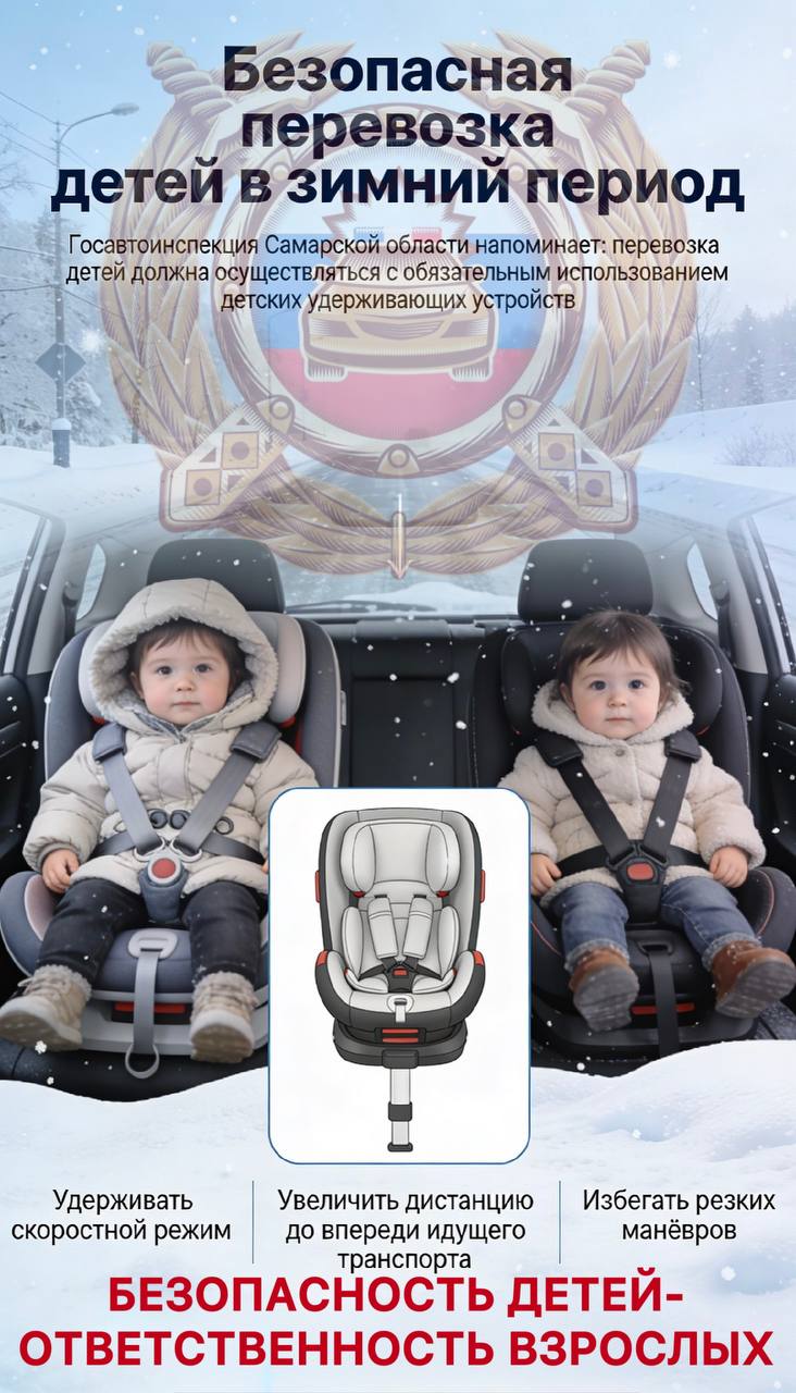 Безопасная перевозка детей в зимний период