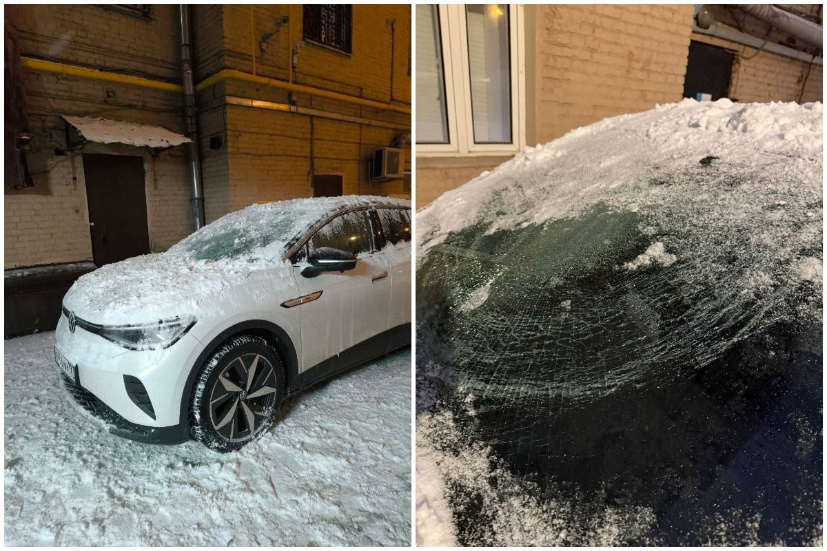 Снежная глыба разбила машину самарского музыканта Войтенко