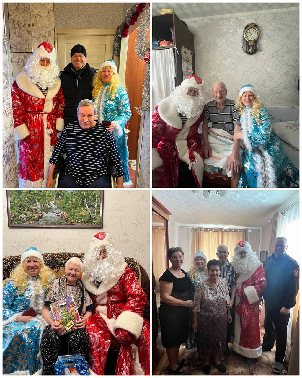 В Самарской области Полицейский Дед Мороз и сотрудники городского отдела МВД поздравили с Новым годом ветеранов ОВД