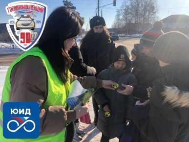 Пешеход, засветись!. Сотрудники Госавтоинспекции Кинельского района вместе с отрядом ЮИД СОШ №10 г.о. Кинель напомнили пешеходам о правилах безопасности у школы
