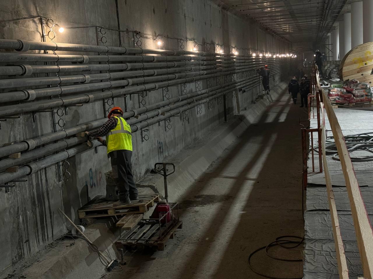 Завершено устройство основания левого тоннеля на станции «Театральная» в Самаре