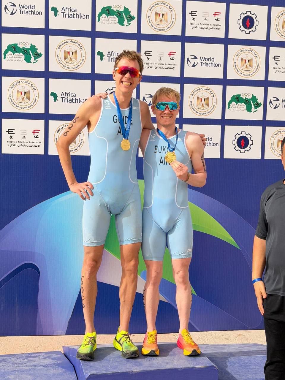 Андрей Буков и его гид Игорь Полянский стали победителями международных соревнований по паратриатлону