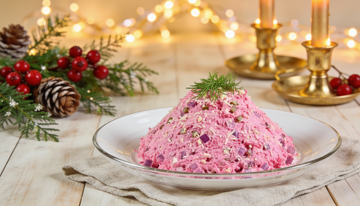 Салат «Розовая пантера» со свеклой и без майонеза: всего 4 ингредиента, а вкус — просто космос