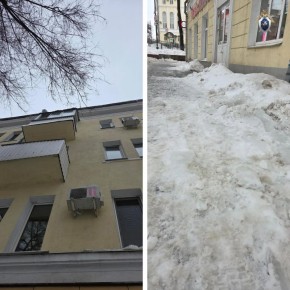 Лед с крыши упал на коляску с младенцем в Самаре