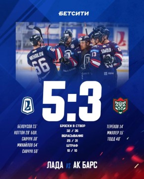 Хоккейная «Лада» на своем льду переиграла казанский «Ак Барс»