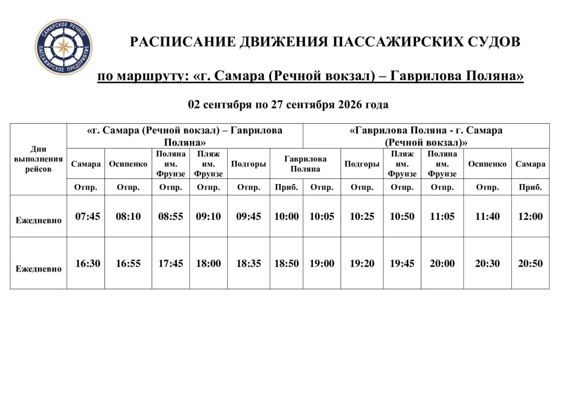 Расписание четырех речных маршрутов изменят в Самаре с 1 сентября Расписание четырех речных маршрутов изменят в Самаре с 1 сентября