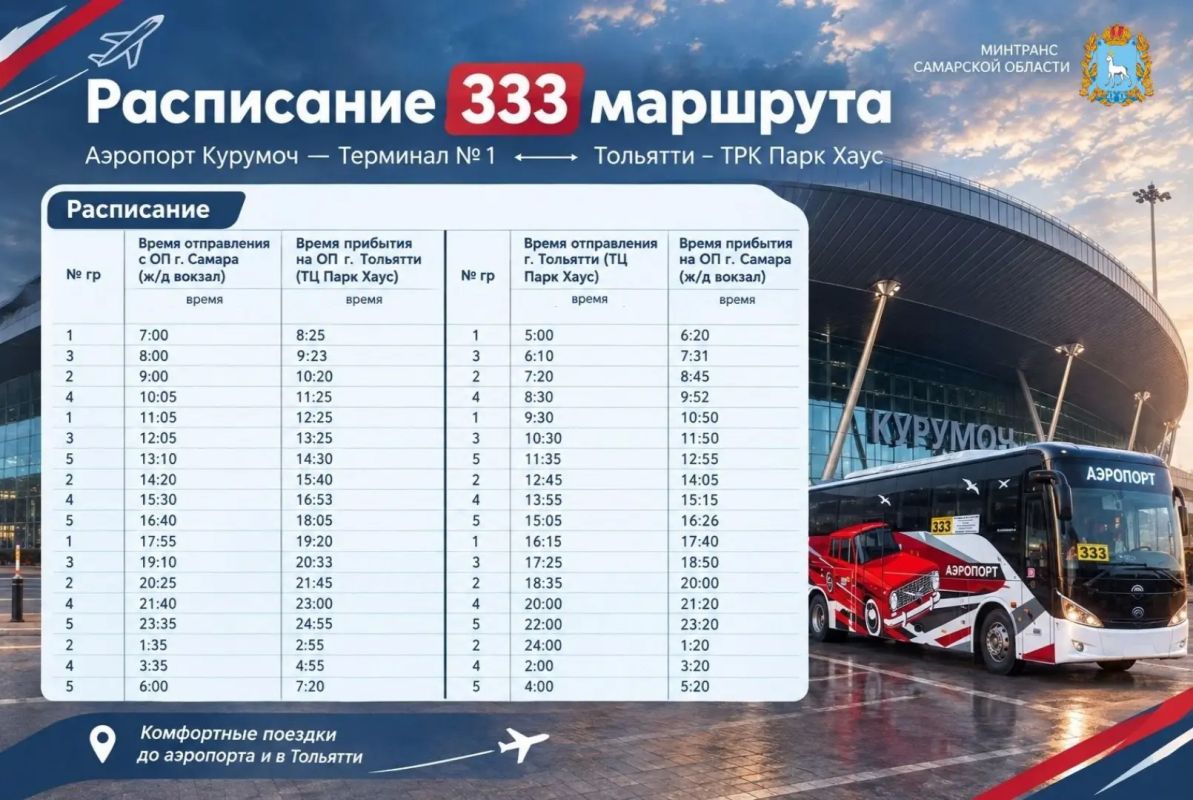 Напоминаем о маршрутах в аэропорт Курумоч: тарифы, расписание и льготы Напоминаем о маршрутах в аэропорт Курумоч: тарифы, расписание и льготы