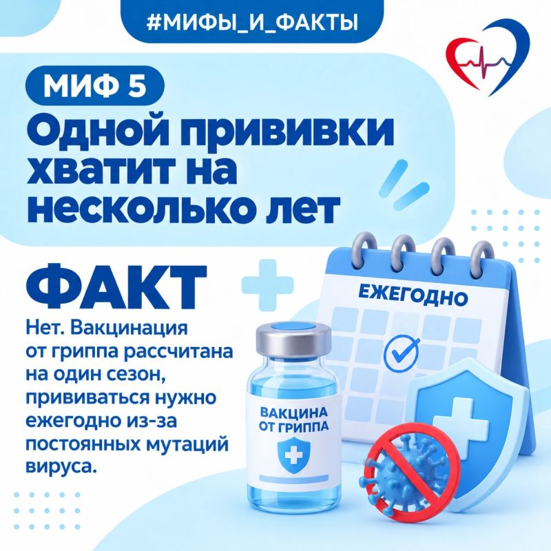 Главный терапевт региона развеял мифы о прививке от гриппа Главный терапевт региона развеял мифы о прививке от гриппа