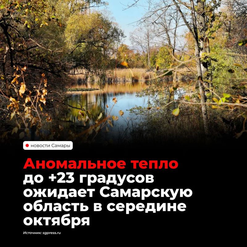 В Самарской области в середине октября ожидается аномально тёплая погода — до +23 градусов