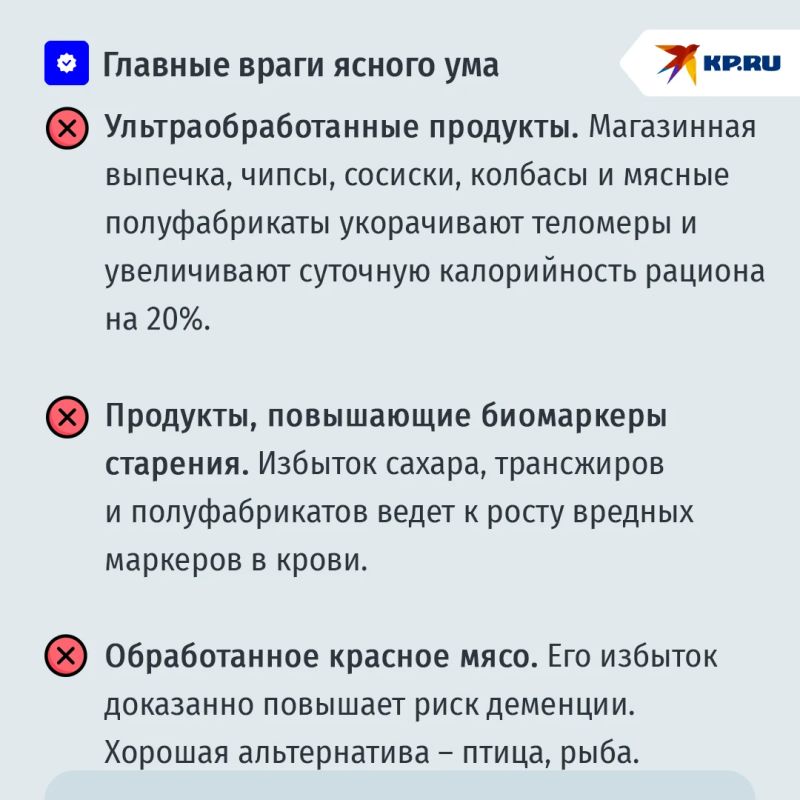 Формула ясного ума: ученые определили лучший рацион для замедления старения мозга Формула ясного ума: ученые определили лучший рацион для замедления старения мозга