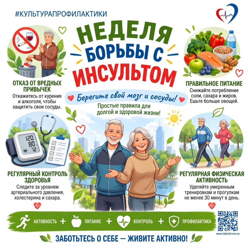 Инсульт — это острое нарушение кровообращения, при котором повреждаются ткани головного мозга