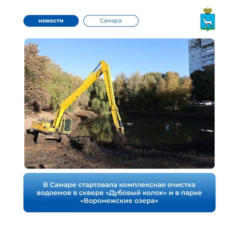 В течение месяца специалисты приведут в порядок пруд площадью 1 600 м в сквере «Дубовый колок» и крупнейший водоём парка «Воронежские озёра» площадью 8 900 м. На работы из городского бюджета по поручению главы Самары Ивана...