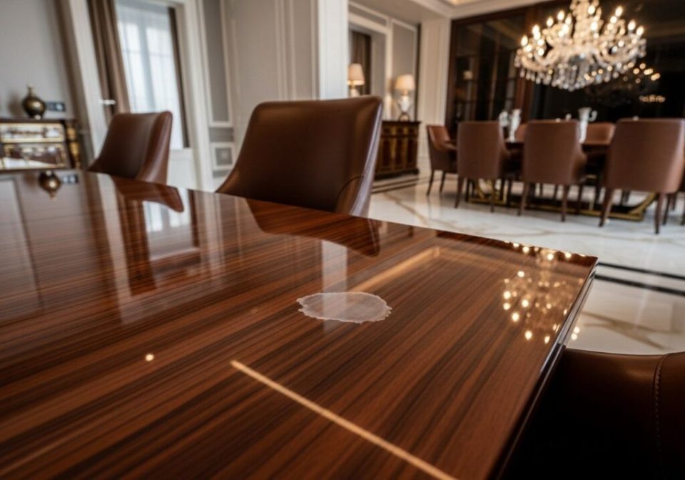 Как вернуть блеск лакированному столу